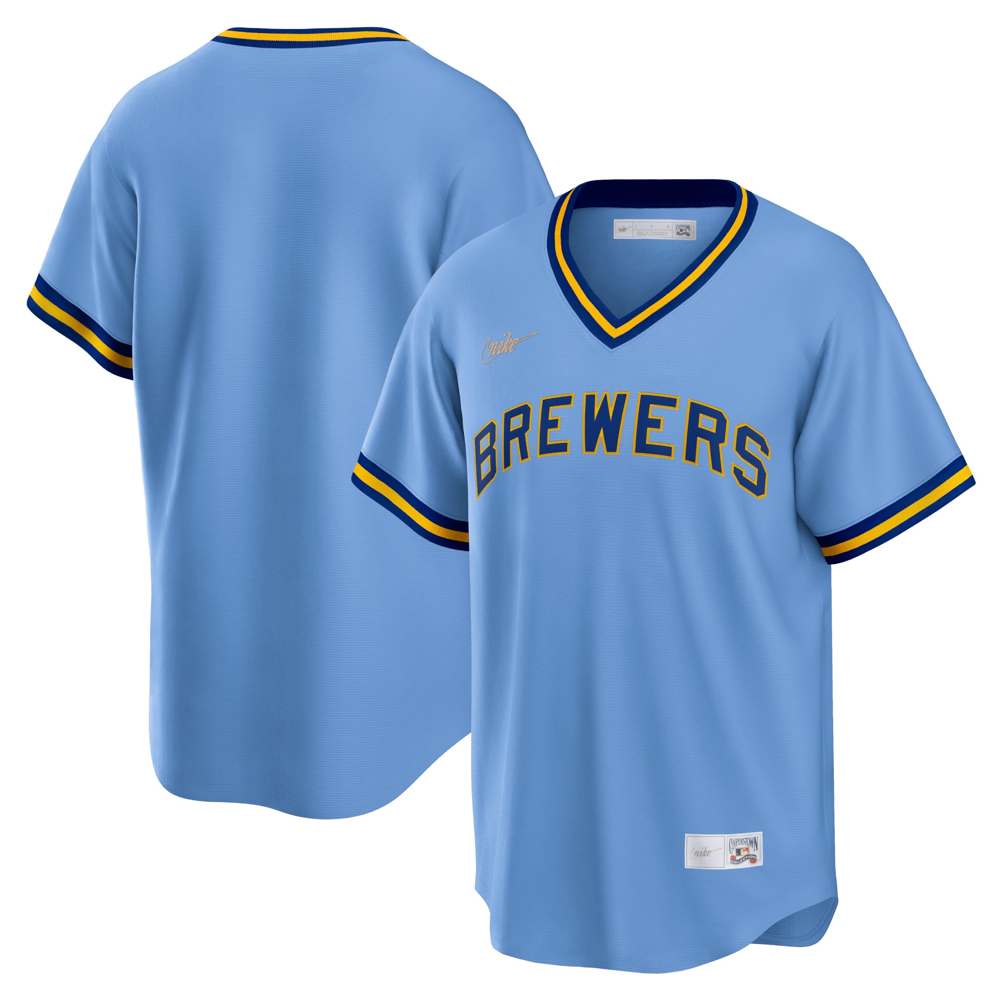 Men's Milwaukee Brewers Powder Blue Road Cooperstown Collection Team Jersey