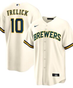 Men's Milwaukee Brewers Sal Frelick Cream Home Player Jersey