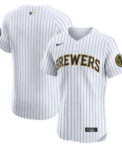 Men's Milwaukee Brewers White Alternate Vapor Premier Elite Patch Jersey