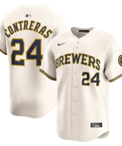 Men's Milwaukee Brewers William Contreras Cream Alternate Limited Player Jersey