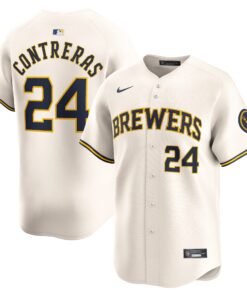 Men's Milwaukee Brewers William Contreras Cream Home Limited Player Jersey