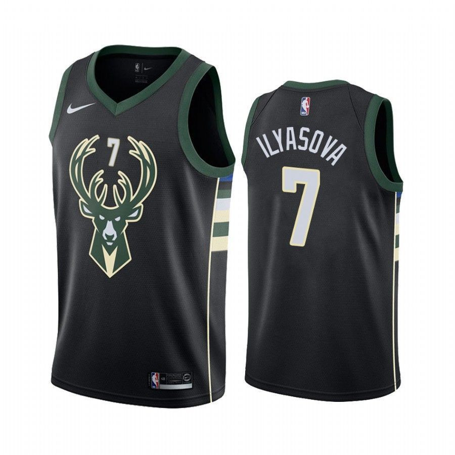 Men's Milwaukee Bucks Ersan Ilyasova 7 Statet Jersey - JS152
