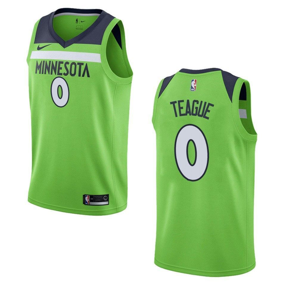 Men's Minnesota Timberwolves 0 Jeff Teague Statement Swingman Jersey - Green - JS672