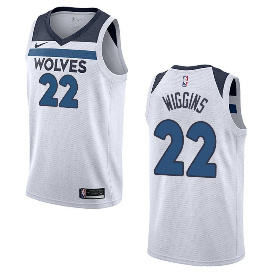 Men's Minnesota Timberwolves 22 Andrew Wiggins Association Swingman Jersey - White - JS507