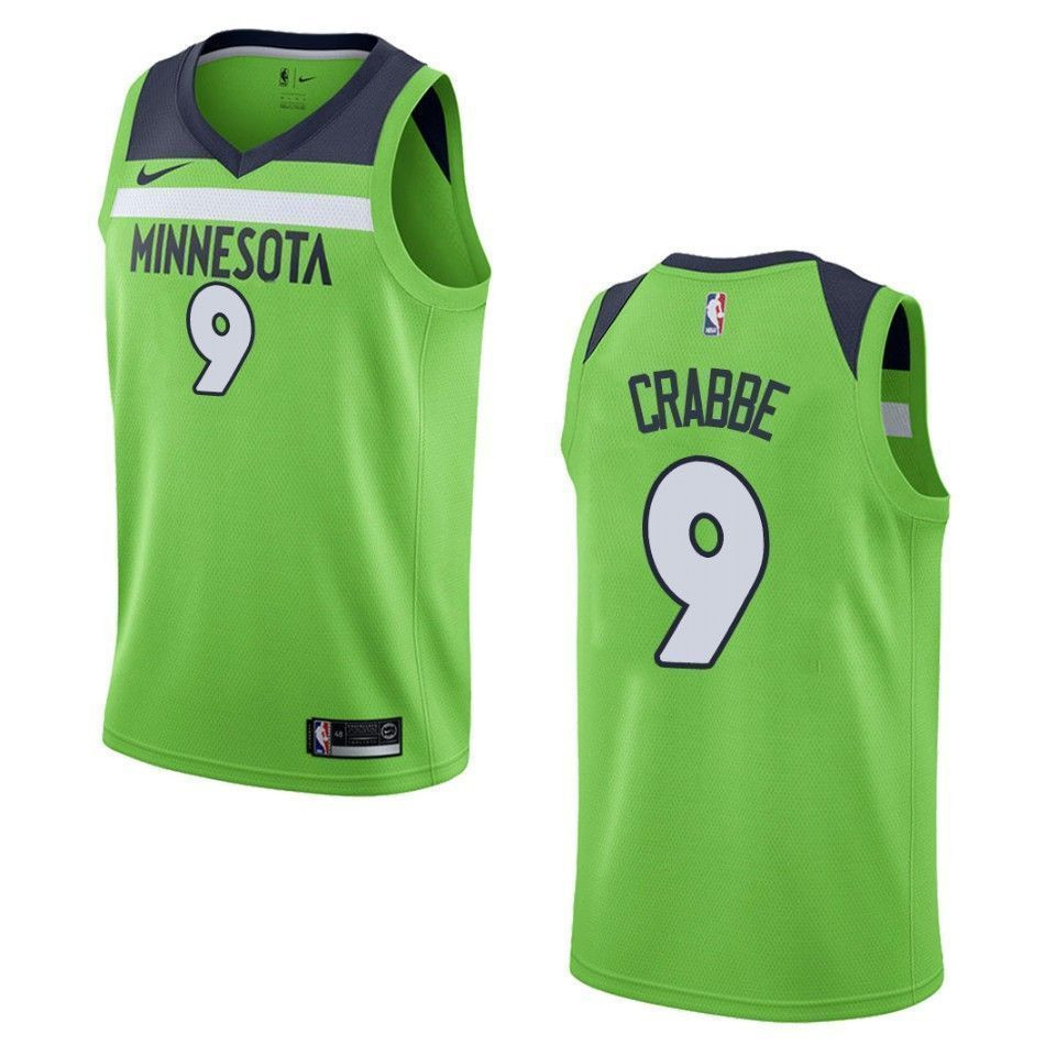 Men's Minnesota Timberwolves 9 Allen Crabbe Statement Swingman Jersey - Green - JS564
