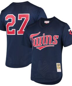 Men's Minnesota Twins David Ortiz Mitchell & Ness Navy 2002 Cooperstown Collection Mesh Batting Practice Jersey