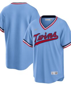 Men's Minnesota Twins Light Blue Road Cooperstown Collection Team Jersey