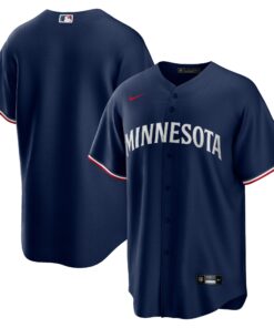 Men's Minnesota Twins Navy Alternate Team Logo Jersey