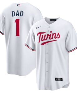 Men's Minnesota Twins White #1 Dad Home Jersey