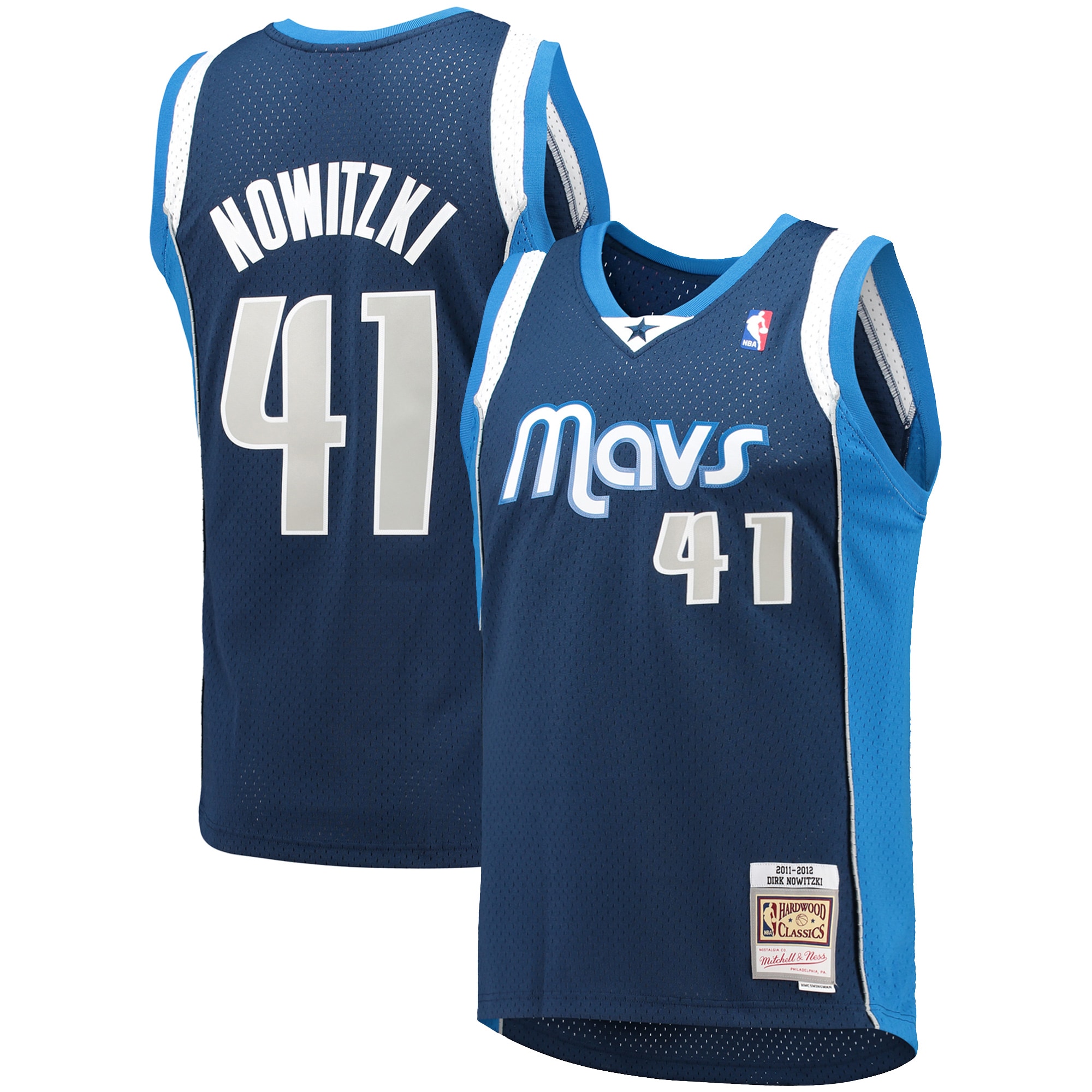 Men's Mitchell & Ness Dirk Nowitzki Navy Dallas Mavericks 2011/12 Hardwood Classics Swingman Jersey - JS132