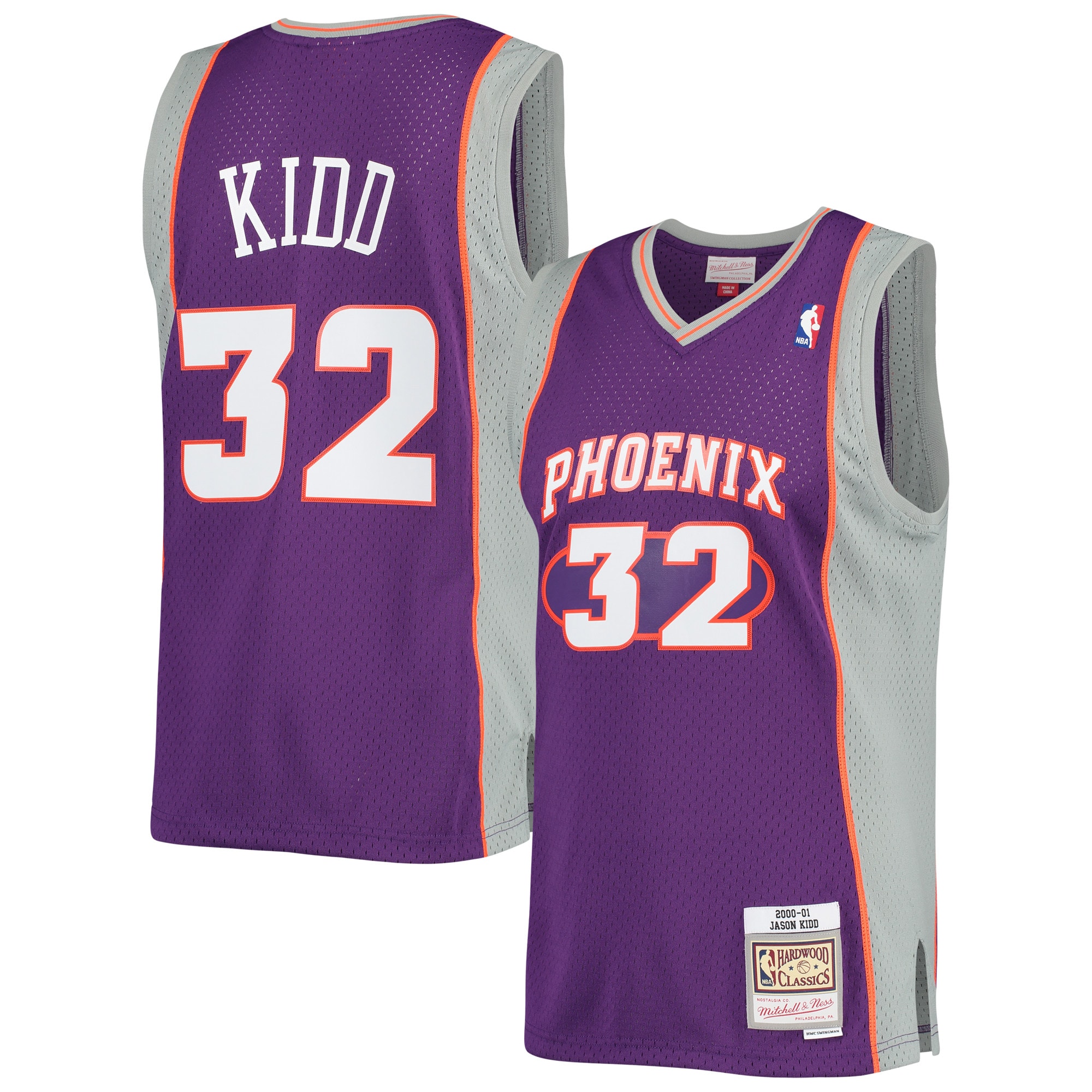 Men's Mitchell & Ness Jason Kidd Purple Phoenix Suns 2000-2001 Hardwood Classics Swingman Jersey - JS744