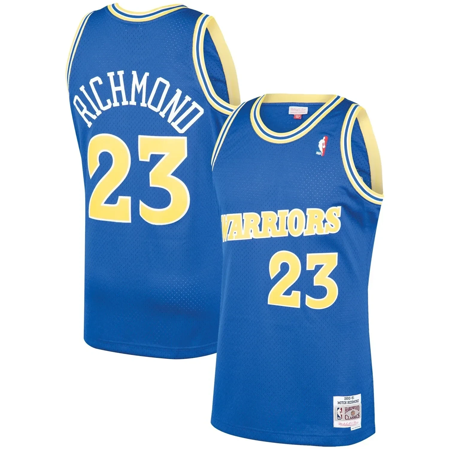 Men's Mitchell & Ness Mitch Richmond Royal Golden State Warriors 1990-91 Hardwood Classics Swingman Player Jersey - JS834