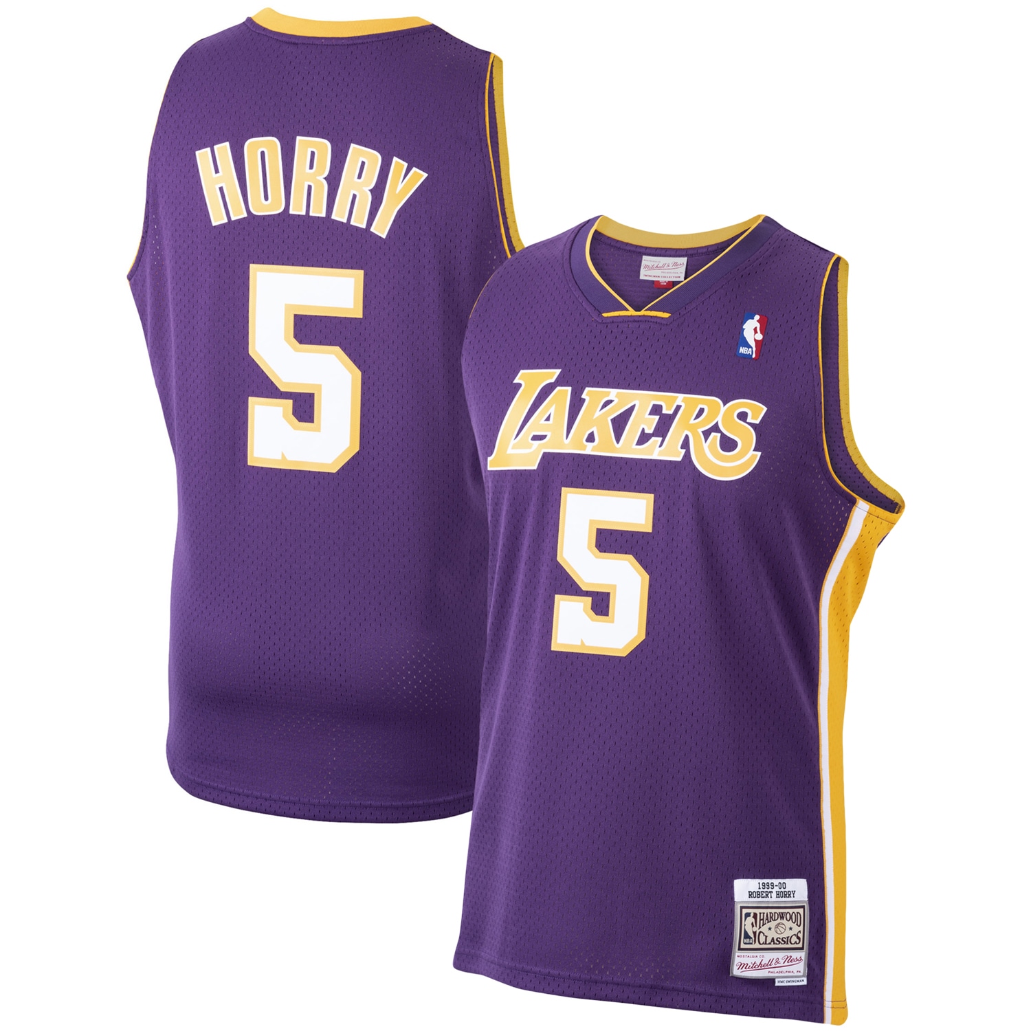 Men's Mitchell & Ness Robert Horry Purple Los Angeles Lakers 1999-2000 Hardwood Classics Swingman Player Jersey - JS900
