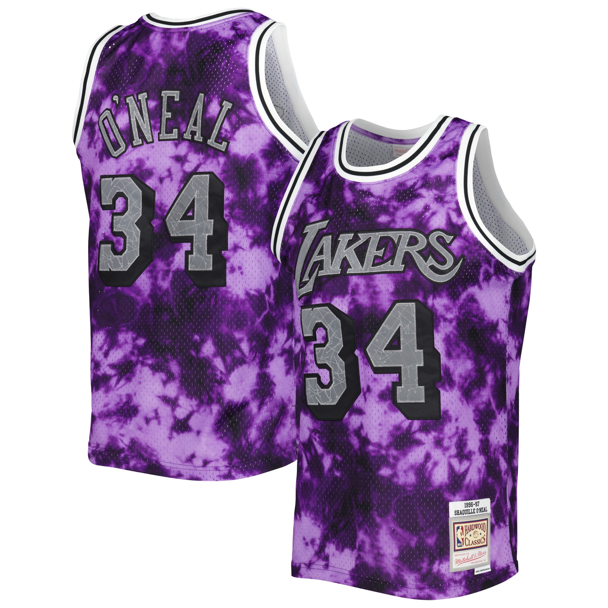 Men's Mitchell & Ness Shaquille O'Neal Purple Los Angeles Lakers 1996/97 Galaxy Swingman Jersey - JS414