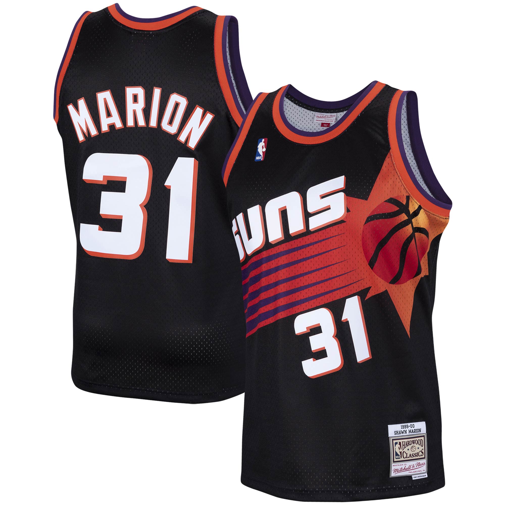 Men's Mitchell & Ness Shawn Marion Black Phoenix Suns 1999-2000 Hardwood Classics Swingman Player Jersey - JS222