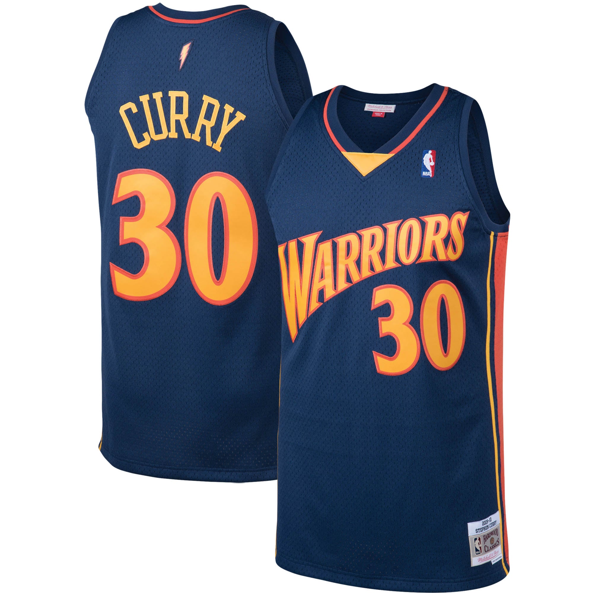 Men's Mitchell & Ness Stephen Curry Navy Golden State Warriors Big & Tall Hardwood Classics Jersey - JS671