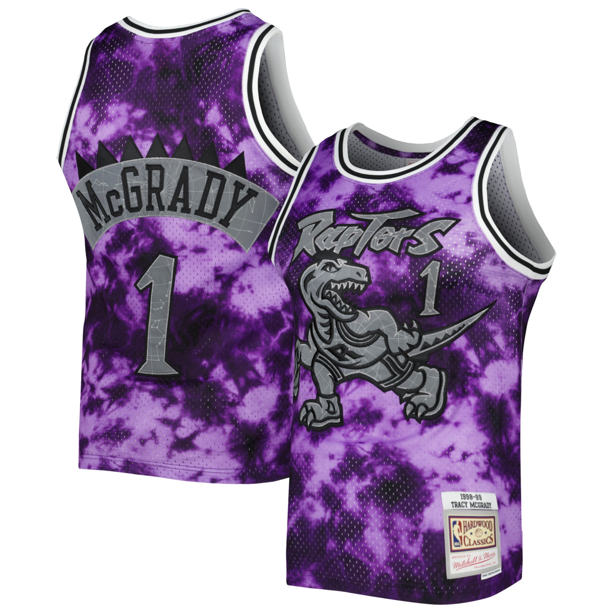 Men's Mitchell & Ness Tracy McGrady Purple Toronto Raptors 1998/99 Galaxy Swingman Jersey - JS654