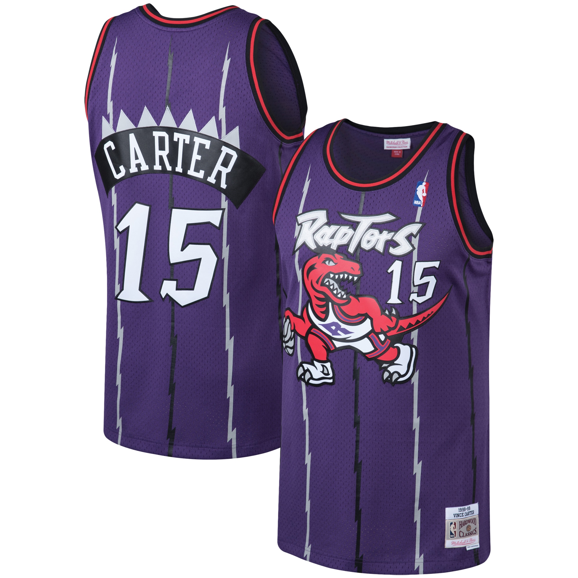 Men's Mitchell & Ness Vince Carter Purple Toronto Raptors Big & Tall Hardwood Classics Jersey - JS432