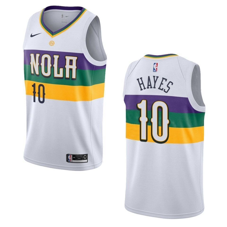 Men's New Orleans Pelicans 10 Jaxson Hayes City Swingman Jersey - White - JS264