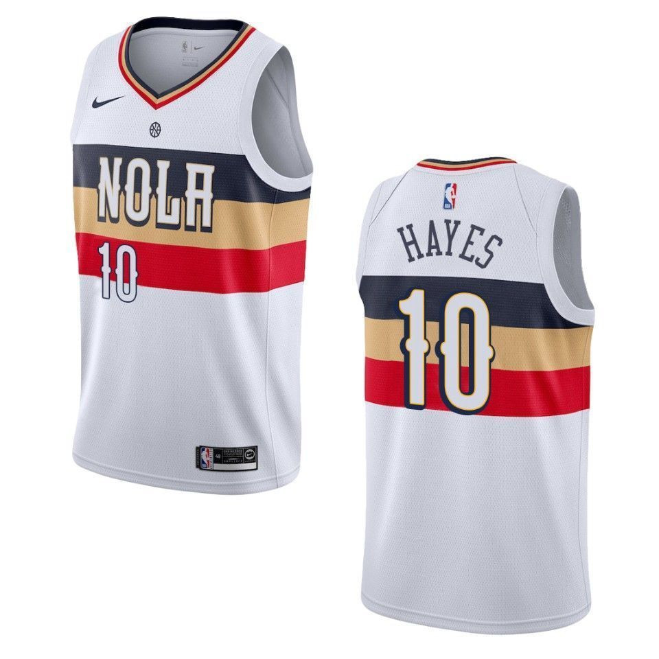 Men's New Orleans Pelicans 10 Jaxson Hayes Earned Swingman Jersey - White - JS169
