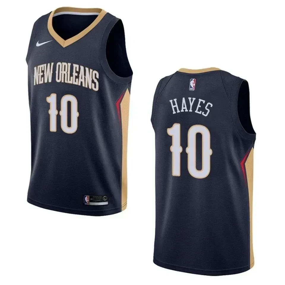 Men's New Orleans Pelicans 10 Jaxson Hayes Icon Swingman Jersey - Navy - JS847