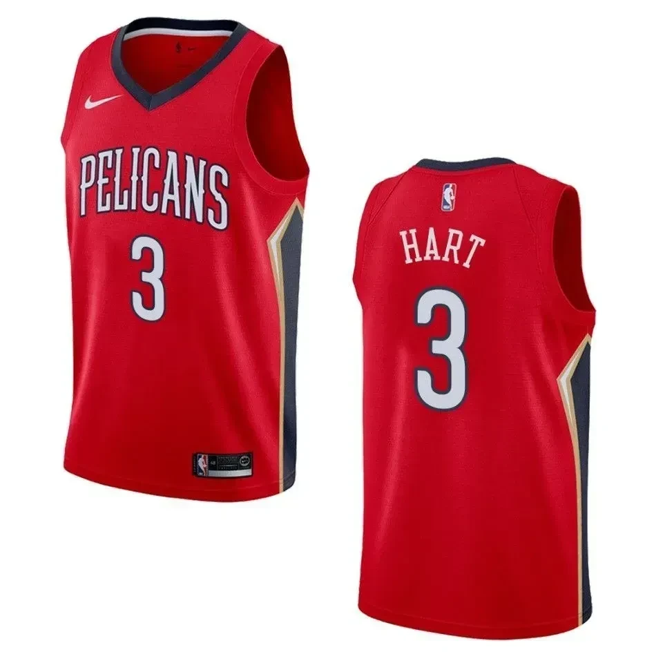 Men's New Orleans Pelicans 3 Josh Hart Statement Swingman Jersey - Red - JS944