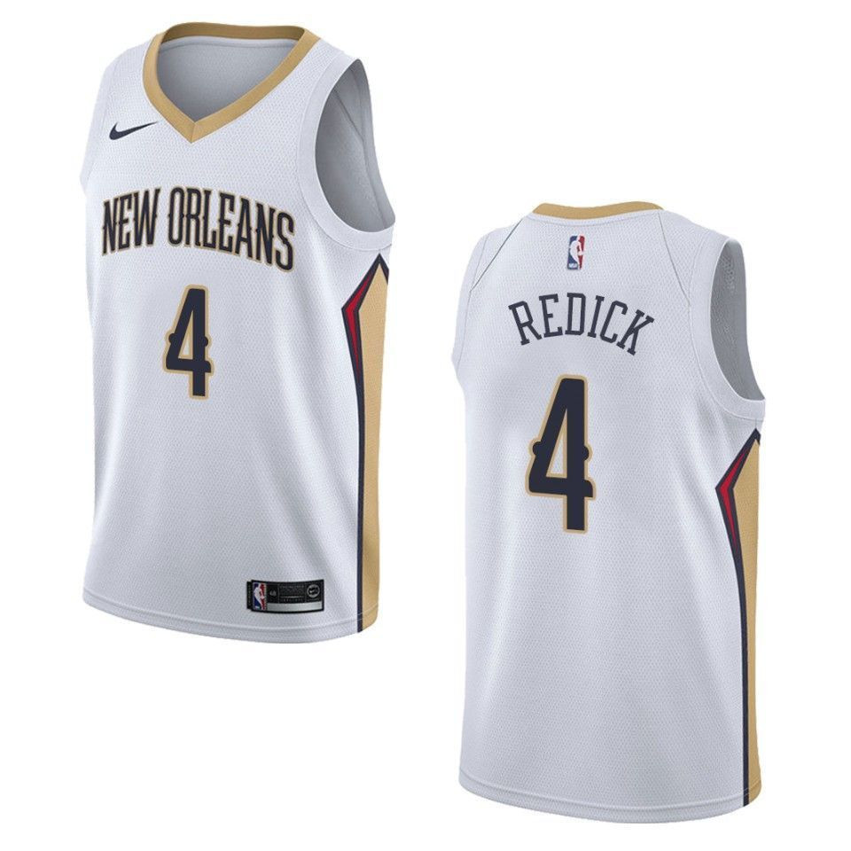 Men's New Orleans Pelicans 4 J.j. Redick Association Swingman Jersey - White - JS136