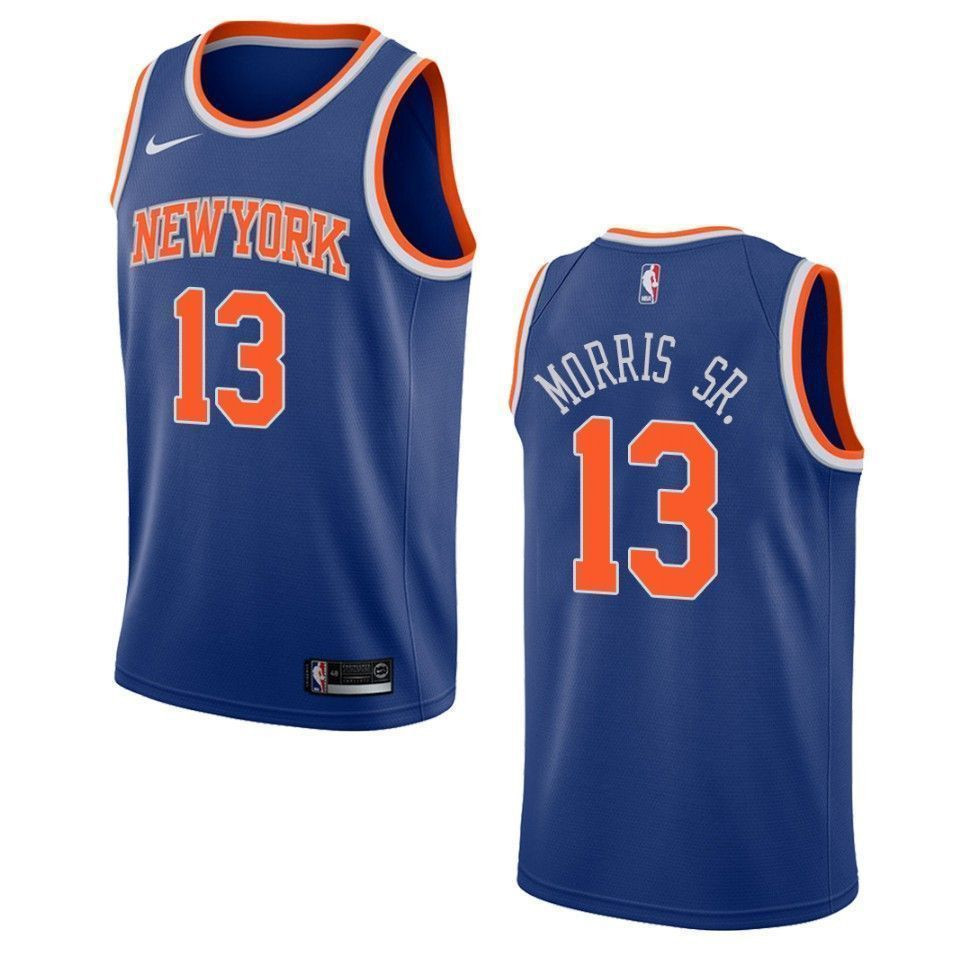 Men's New York Knicks 13 Marcus Morris Sr. Icon Swingman Jersey - Royal - JS568