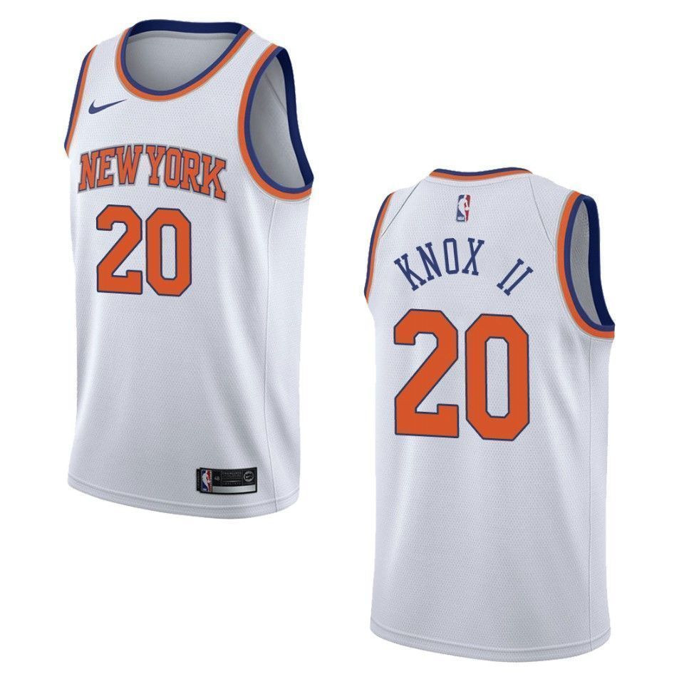 Men's New York Knicks 20 Kevin Knox Ii Association Swingman Jersey - White - JS515