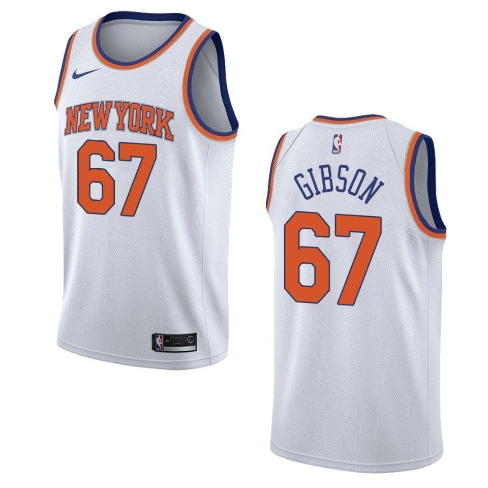 Men's New York Knicks 67 Taj Gibson Association Swingman Jersey - White - JS570