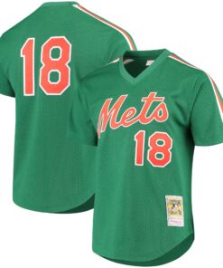 Men's New York Mets Darryl Strawberry Mitchell & Ness Green Cooperstown Mesh Batting Practice Jersey