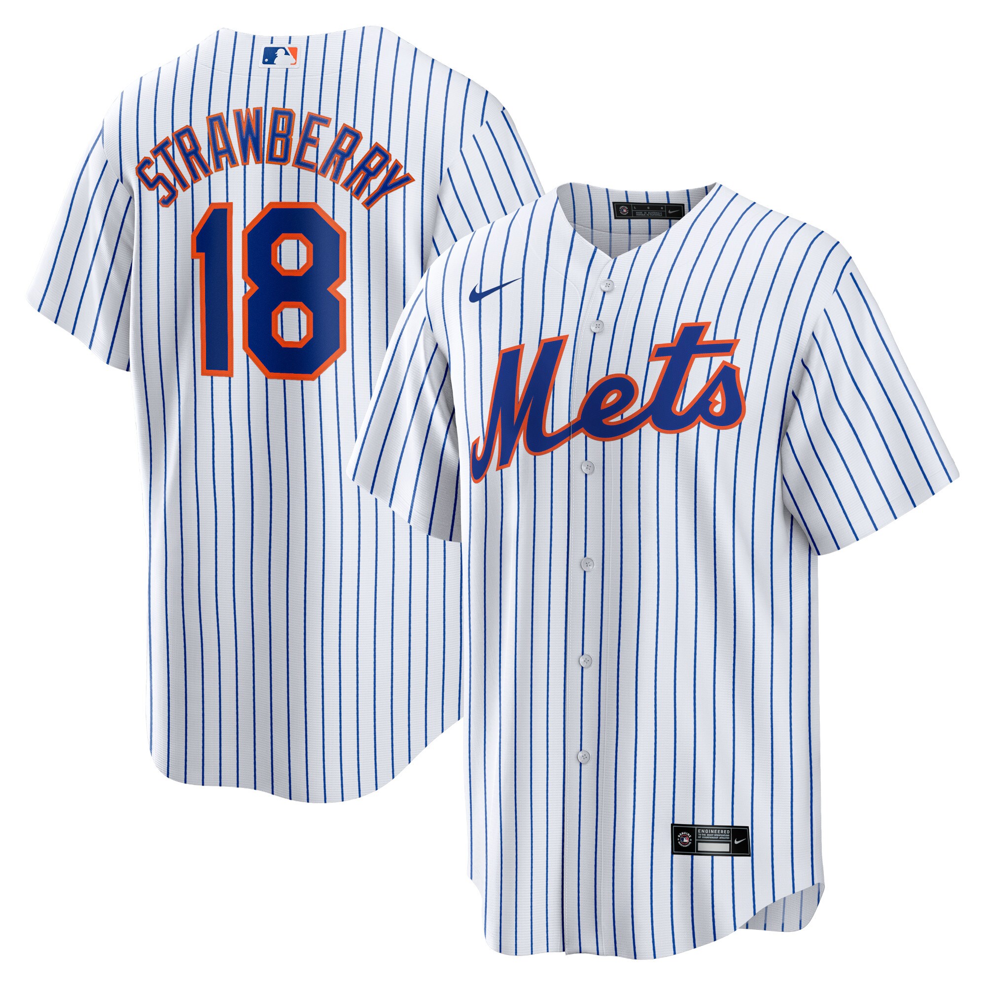 Men's New York Mets Darryl Strawberry White Home Retired Player Jersey