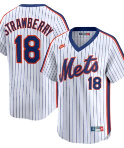 Men's New York Mets Darryl Strawberry White Throwback Cooperstown Collection Limited Jersey