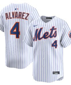 Men's New York Mets Francisco Alvarez White Home Limited Player Jersey