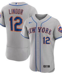 Men's New York Mets Francisco Lindor Gray Road Player Jersey