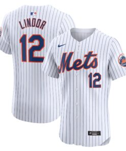 Men's New York Mets Francisco Lindor White Home Elite Jersey