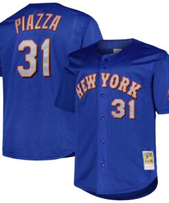 Men's New York Mets Mike Piazza Mitchell & Ness Royal Big & Tall Cooperstown Collection Mesh Batting Practice Jersey