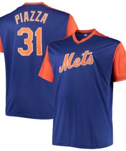 Men's New York Mets Mike Piazza Royal/Orange Cooperstown Collection Player Jersey
