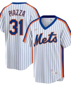 Men's New York Mets Mike Piazza White Home Cooperstown Collection Player Jersey
