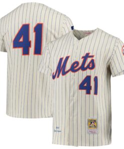 Men's New York Mets Tom Seaver Mitchell & Ness Cream 1969 Cooperstown Collection Jersey