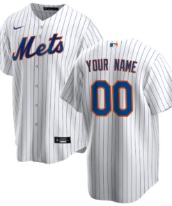 Men's New York Mets White Home Custom Jersey
