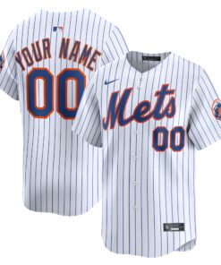Men's New York Mets White Home Limited Custom Jersey
