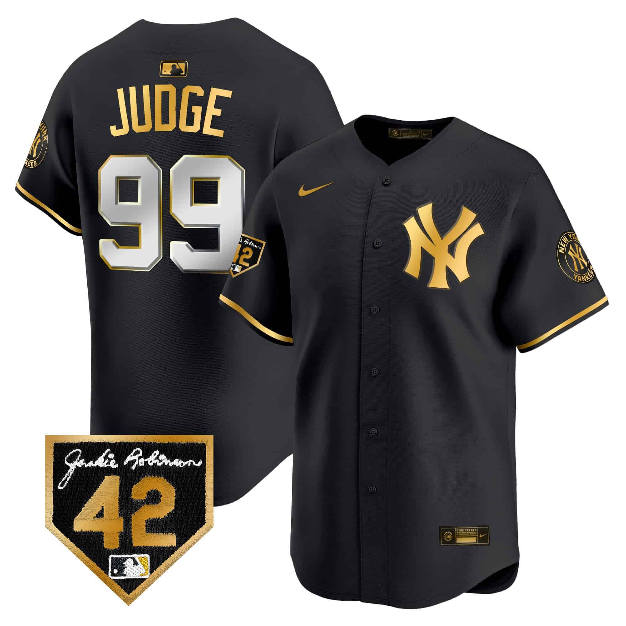Men's New York Yankees 2024 Jackie Robinson Patch Vapor Premier Limited Jersey
