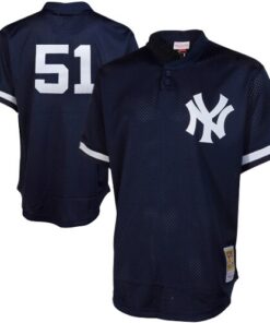 Men's New York Yankees Bernie Williams Mitchell & Ness Navy Cooperstown Mesh Batting Practice Jersey