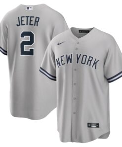 Men's New York Yankees Derek Jeter Gray Big & Tall Road Player Jersey