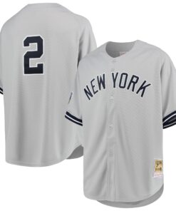 Men's New York Yankees Derek Jeter Mitchell & Ness Gray 1998 Cooperstown Collection Road Jersey