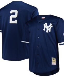 Men's New York Yankees Derek Jeter Mitchell & Ness Navy Big & Tall Cooperstown Collection Mesh Batting Practice Jersey