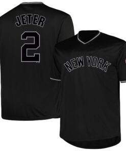 Men's New York Yankees Derek Jeter Profile Black Big & Tall Pop Fashion Player Jersey