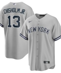 Men's New York Yankees Jazz Chisholm Jr. Gray Road Player Jersey