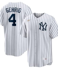 Men's New York Yankees Lou Gehrig White Home Cooperstown Collection Player Jersey